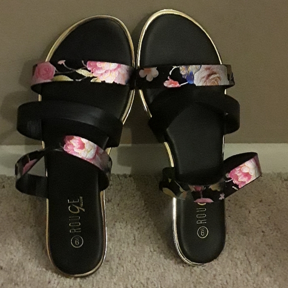 2pair Rouge Sandals Flat & Platform, EUC, Sz 9 - Picture 2 of 8